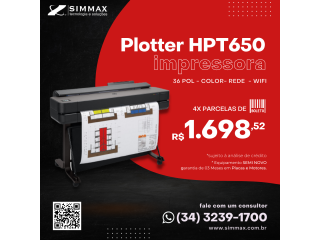 Plotter HP DesignJet T650 - 36 Polegadas - Semi Nova